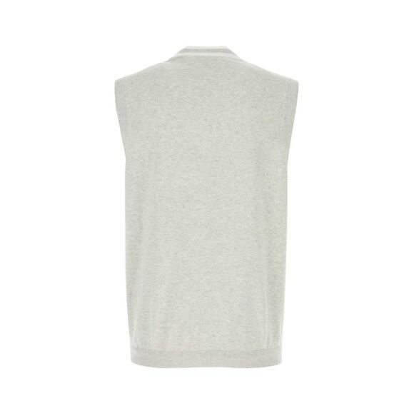 Brunello Cucinelli Men Light Grey Cotton Vest